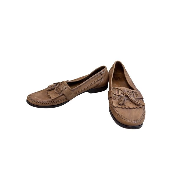 Frye Mens Brown Leather Tassel Slip-On Loafers Size 12D main image 11